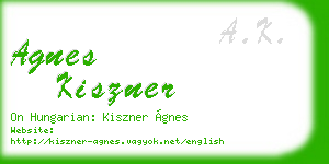 agnes kiszner business card